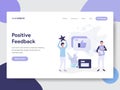 Landing page template of Positive Feedback Illustration Concept. Modern flat design concept of web page design for website and