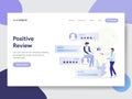 Landing page template of Positive Review Illustration Concept. Modern flat design concept of web page design for website and