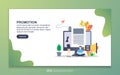 Landing page template of promotion. Modern flat design concept of web page design for website and mobile website. Easy to edit and Royalty Free Stock Photo