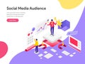 Landing page template of Reach Social Media Audience Illustration Concept. Isometric flat design concept of web page design for Royalty Free Stock Photo