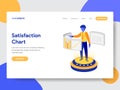Landing page template of Satisfaction Chart Concept. Modern flat design concept of web page design for website and mobile website.