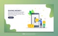 Landing page template of saving money. Modern flat design concept of web page design for website and mobile website. Easy to edit Royalty Free Stock Photo