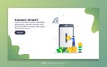 Landing page template of saving money. Modern flat design concept of web page design for website and mobile website. Easy to edit Royalty Free Stock Photo