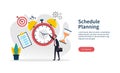 Landing page template of schedule planning concept illustration, business time planner, event and task force Royalty Free Stock Photo