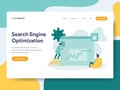 Landing page template of Search Engine Optimization Illustration Concept. Modern flat design concept of web page design for