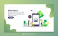 Landing page template of send email. Modern flat design concept of web page design for website and mobile website. Easy to edit