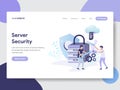 Landing page template of Server Security Illustration Concept. Modern flat design concept of web page design for website and