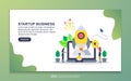 Landing page template of startup business. Modern flat design concept of web page design for website and mobile website. Easy to Royalty Free Stock Photo