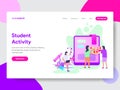 Landing page template of Student Activity Illustration Concept. Modern flat design concept of web page design for website and