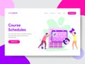Landing page template of Student Course Schedule Illustration Concept. Modern flat design concept of web page design for website Royalty Free Stock Photo