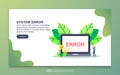 Landing page template of system error. Modern flat design concept of web page design for website and mobile website. Easy to edit