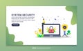 Landing page template of system security. Modern flat design concept of web page design for website and mobile website. Easy to Royalty Free Stock Photo