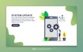 Landing page template of system update. Modern flat design concept of web page design for website and mobile website. Easy to edit Royalty Free Stock Photo