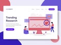 Landing page template of Trending Keyword Research Illustration Concept. Isometric flat design concept of web page design for