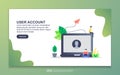 Landing page template of user account. Modern flat design concept of web page design for website and mobile website. Easy to edit