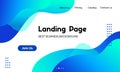 Landing page template. Vector abstract liquid fluid blue background. Corporate business website header Royalty Free Stock Photo