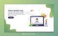 Landing page template of video marketing. Modern flat design concept of web page design for website and mobile website. Easy to Royalty Free Stock Photo