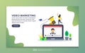 Landing page template of video marketing. Modern flat design concept of web page design for website and mobile website. Easy to