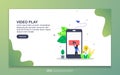 Landing page template of video play. Modern flat design concept of web page design for website and mobile website. Easy to edit Royalty Free Stock Photo