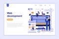Landing page template of web development modern flat design concept. Learning and people concept.