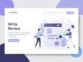 Landing page template of Write Review Illustration Concept. Modern flat design concept of web page design for website and mobile