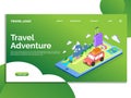 Landing Page Travel adventur. Web Template design. vector