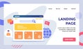 Landing page user interface monitor concept campaign for web website home homepage landing page template banner with