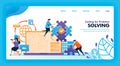 Landing page vector design of Coding for Problem Solving. Easy to edit and customize. Modern flat design concept of web page, webs Royalty Free Stock Photo