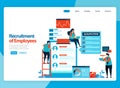 Landing page vector design for illustration of employee recruitment. Choose best prospective workers. Flat cartoon for landing