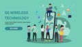 Landing page of Vector illustration 5G wireless internet connection