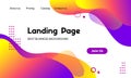 Landing page vector template. Abstract modern background with liquid fluid color shapes. Template for websites, apps