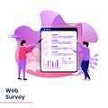 Landing Page Web Survey vector illustration modern concept, can use for Headers of web pages, templates, UI, web, mobile app,