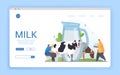 Landing page for a website depicting milk production