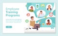 Landing page of website, employee training programs, educational programs for new operators Royalty Free Stock Photo