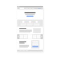 Landing page website wireframe interface template isolated on white. Flat vector illustration Royalty Free Stock Photo
