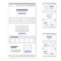 Landing page website wireframe interface template set. Vector illustration