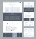 Ux ui website. Modern responsive design. Landing page wireframe design for business. One page website layout template.