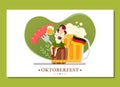 Landing page of woman sitting in the barrel while drinking in the Oktoberfest event