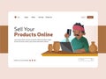 Sell your products online on landing page design Royalty Free Stock Photo