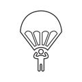 Landing, parachute, skydiving icon. Outline vector design