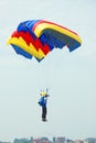 Landing parachutist