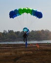 Landing parachutist Royalty Free Stock Photo