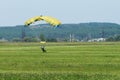 Landing parachutist to land Royalty Free Stock Photo