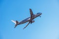 Landing of the passenger plane at sunset Royalty Free Stock Photo