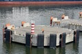 Landing piers in port of Klaipeda, Lithuania