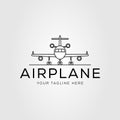 landing plane or airplane or aircraft logo vector illustration design.. Royalty Free Stock Photo