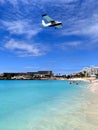 Landing plane at Maho Beach, Saint Martin