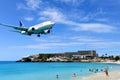 Landing plane at Maho Beach, Saint Martin