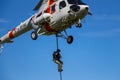 Landing of Polish Border Guard paratroopers Royalty Free Stock Photo