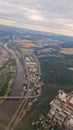 landing in Prague with a view of the Czech Republic from a plane Royalty Free Stock Photo